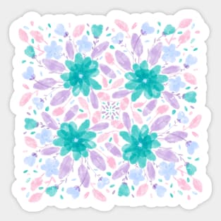 Blue Floral Garden Sticker